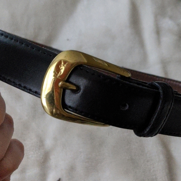 Yves Saint Laurent Accessories - Vintage Ysl Black leather belt size 32